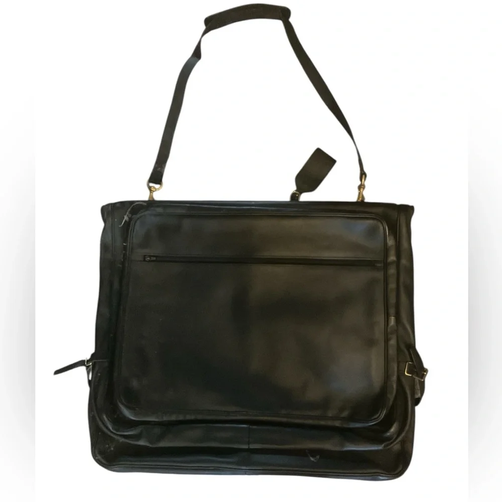 Vintage Aston Martin Black Leather Garment Travel Bag Luggage Suitcase XL, Y2K